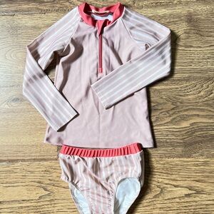 Pehr swimwear: rash guard and bloomer.